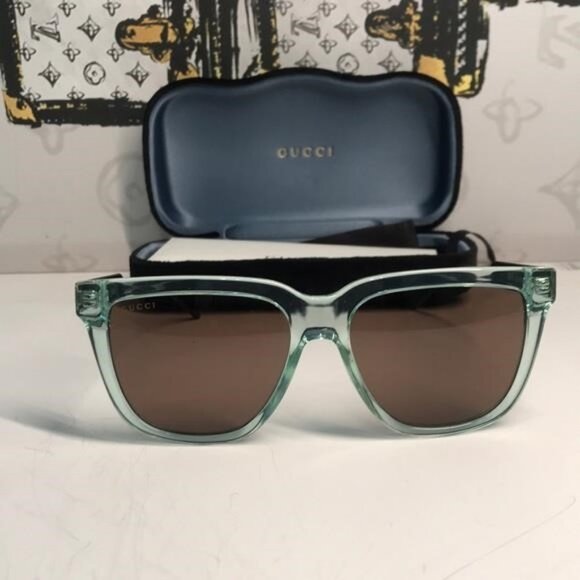 ✨ Brand New Gucci GG0976S 002 Sunglasses – Green Mint with Brown Lenses ✨ - Picture 6 of 11